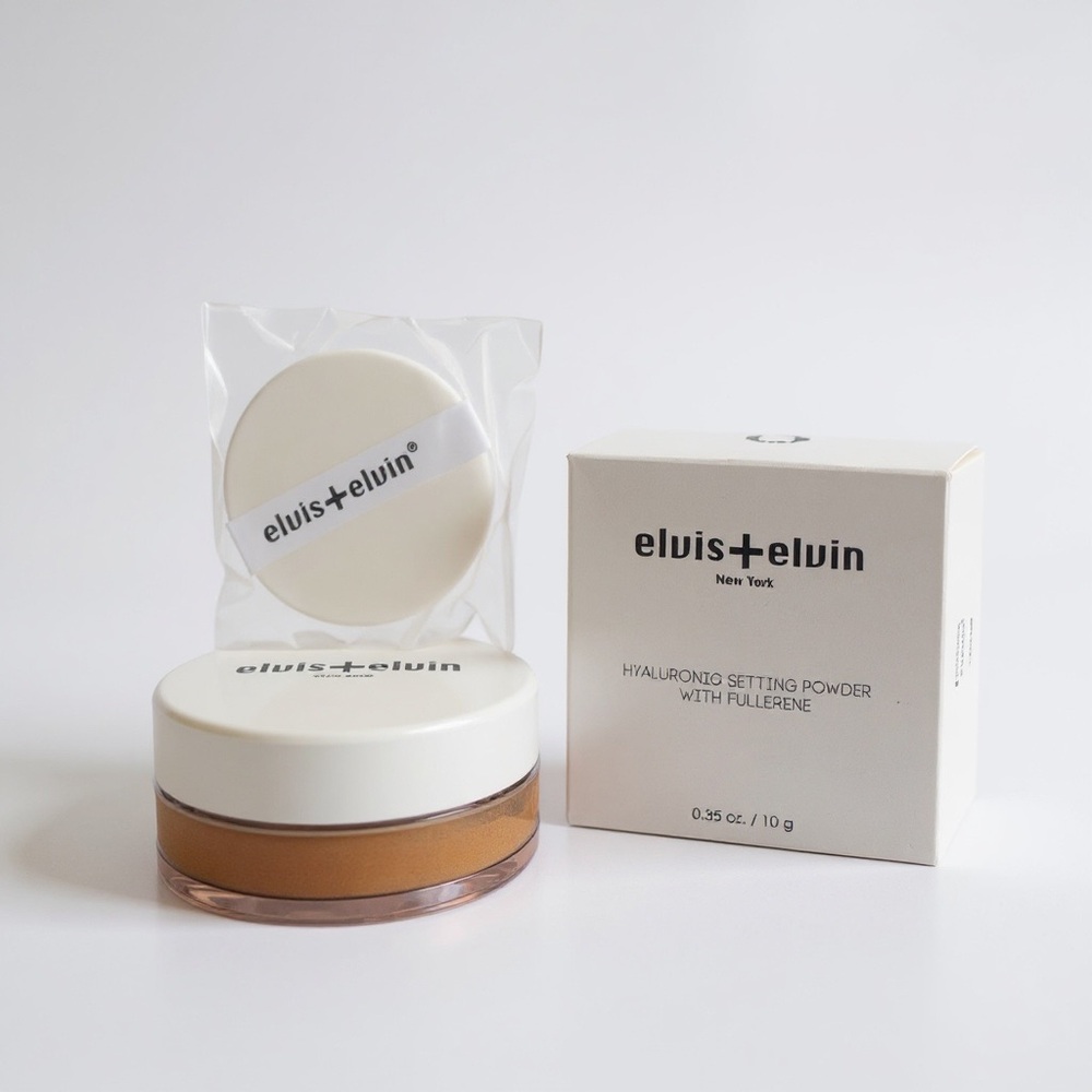 Elvis + Elvin New York Hyaluronic Setting Powder Medium 035 oz 10g w/ Fullerene
